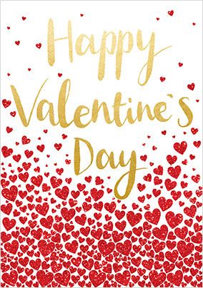 Happy Valentine's Day Confetti Hearts Card