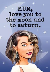 Moon And Saturn Mother's Day Card
