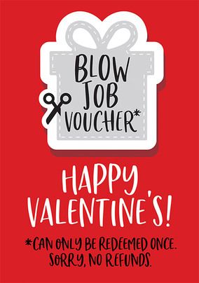 Blow Job Voucher Valentine's Day Card