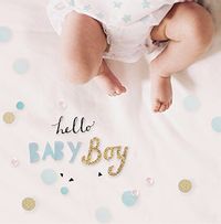 Hello Baby Boy Confetti Card