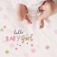 Hello Baby Girl Confetti Card