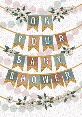 On your Baby Shower Bunting Card