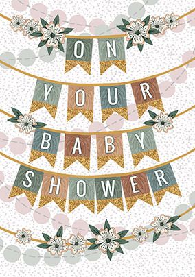 On your Baby Shower Bunting Card