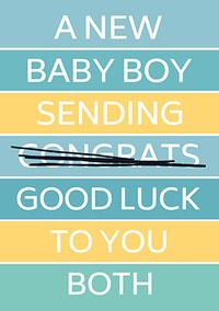 Good Luck New Baby Boy Card