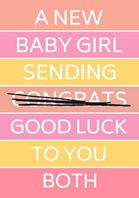 Good Luck New Baby Girl Card