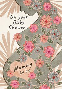 Mummy to be Silhouette Baby Shower Card