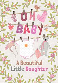 Oh Baby New Baby Daughter Card