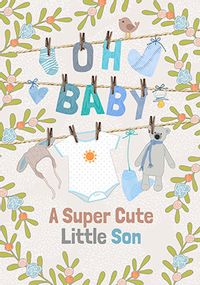 Oh Baby New Baby Son Card