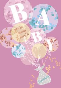 You're Leaving to Have a Baby Balloons Card