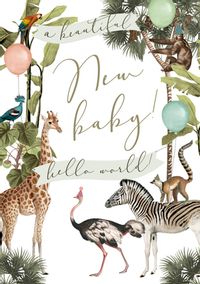 Wild Animals New Baby Card