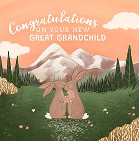 Bunnies New Baby Grandchild Card