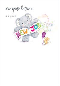 Elephant & Mouse New Job Congratulations Card