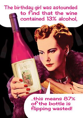 Alcohol Percentage Birthday Card