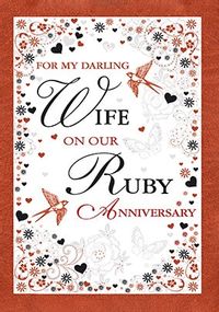 Darling Wife Ruby Anniversary Card