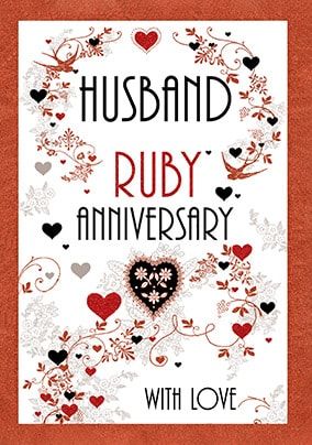 Husband Ruby Anniversary Card | Funky Pigeon