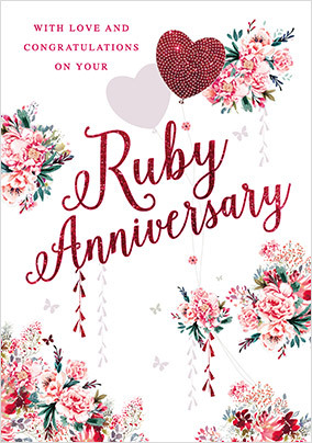 Ruby anniversary cards 
