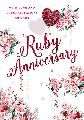 40th wedding anniversary card for shop my husband