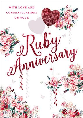 Congrats on Your Ruby Anniversary Card | Funky Pigeon