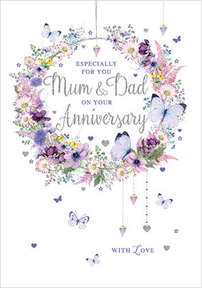 On Your Anniversary Mum And Dad With Love Mum & Dad Anniversary Card 