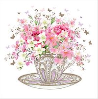 Tap to view Flower Tea Cup Birthday Card
