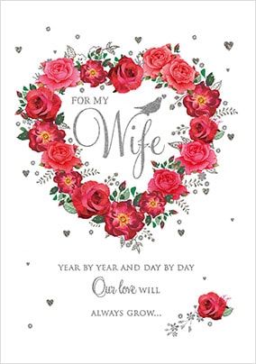 Wife Love Will Grow Birthday Card