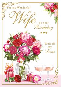 Wonderful Wife on Your Birthday Card