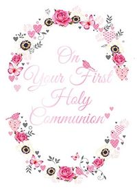 Tap to view First Holy Communion Pink Card