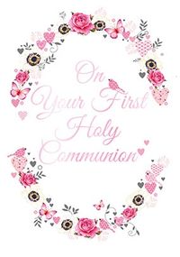 Tap to view First Holy Communion Pink Card
