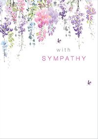 With Sympathy Floral Card