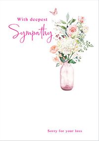 Tap to view With Deepest Sympathy Floral Card