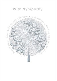 With Sympathy Silver Tree Card