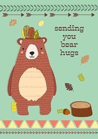 Sending Bear Hugs Get Well Card - Little And Brave