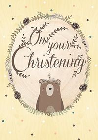 On Your Christening Bear Card