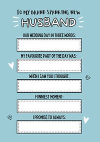 Tap to view Brand Spanking New Husband Wedding Card