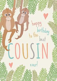 Best Cousin Orangutan Birthday Card