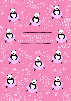 Beautiful Daughter Panda Birthday Card