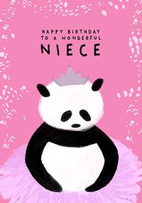 Wonderful Niece Panda Birthday Card