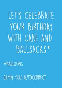 Cake And Balloons Birthday Card