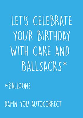 Cake And Balloons Birthday Card