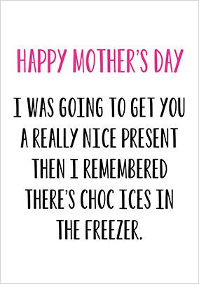 Choc Ices Mother's Day Card