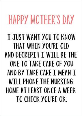Phone Nursing Home Mother's Day Card