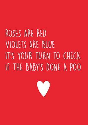 Baby's Done a Poo Valentine's Day Card