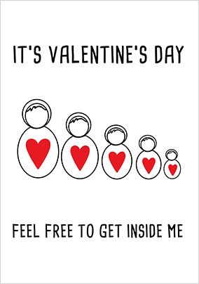 Get Inside Me Valentine's Day Card