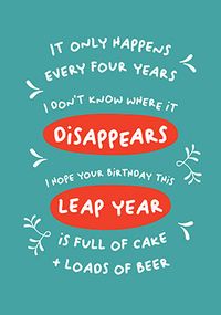Tap to view Funny Leap Year Birthday Card