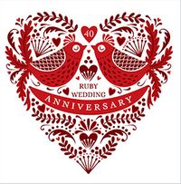 Ruby Anniversary Heart Card