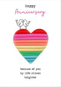 Rainbow Heart Anniversary Card