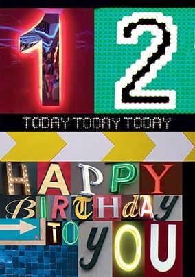 12 Today Birthday Card