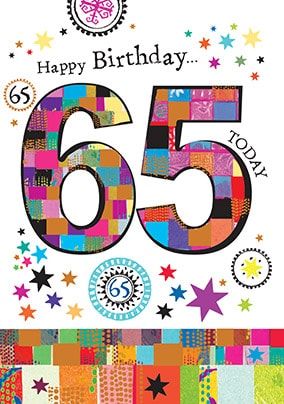 65 Today Birthday Card - Mosaic
