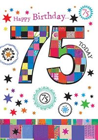 75 Today Birthday Card - Mosaic