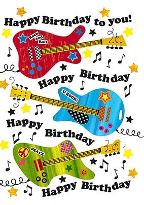 Happy Birthday Guitars Card